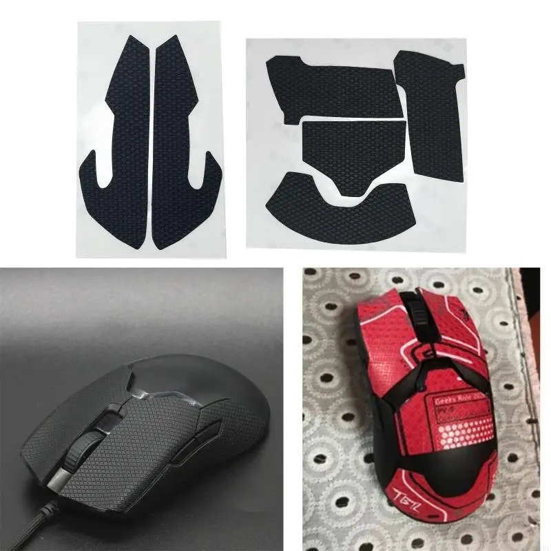 E1PF Mouse Skin Anti-slip Tape Mouse Skates Side and Back Stickers for razer Viper Ultimate Mice Moisture Wicking Pre Cut Set
