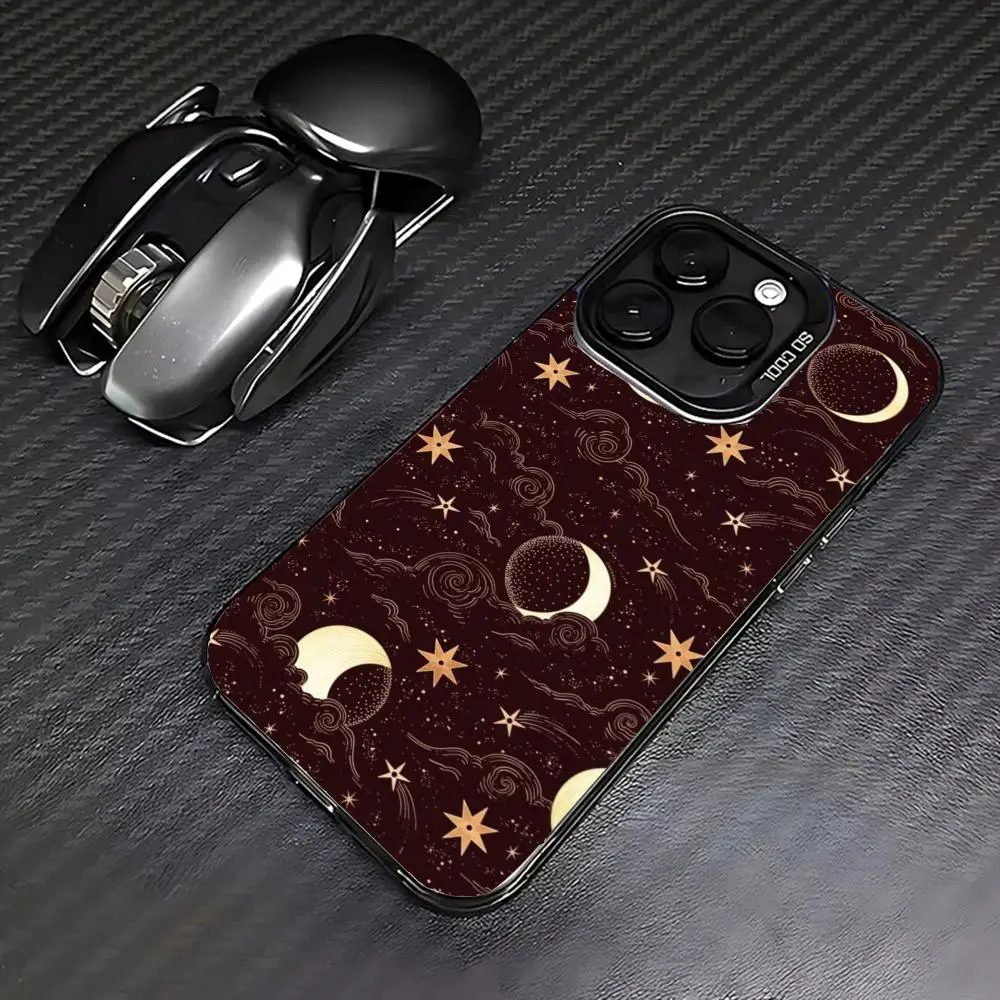 

Stars and moon case for iPhone17 16 15 14 13 12 11 Pro/ Max/Plus shock-proof rear cover anti-fingerprint