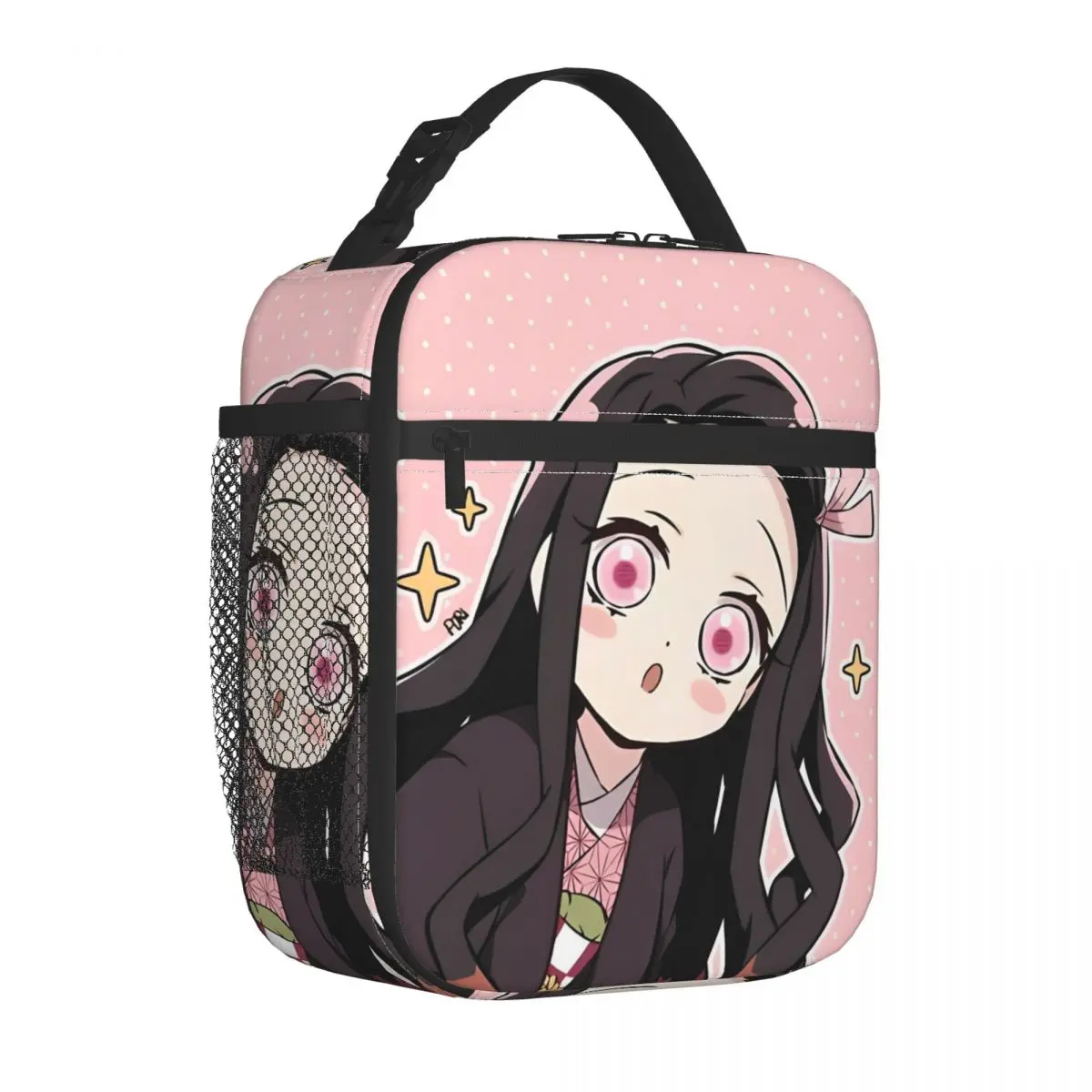 Nezuko Anime Demon Slayer Insulated Lunch Bag Portable Kawaii Meal Container Cooler Bag Lunch Box Tote Beach Picnic Men Women