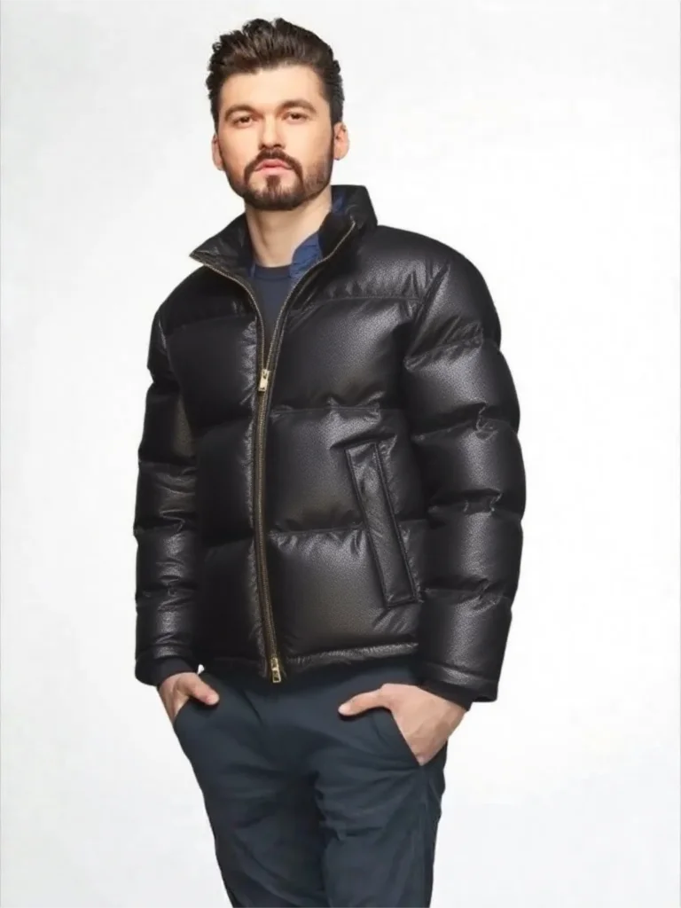 Black Winter Down Jacket Men Casual Style Plus Size 5XL Genuine Natural Sheepskin Stand Collar Thick Warm Leather Coat
