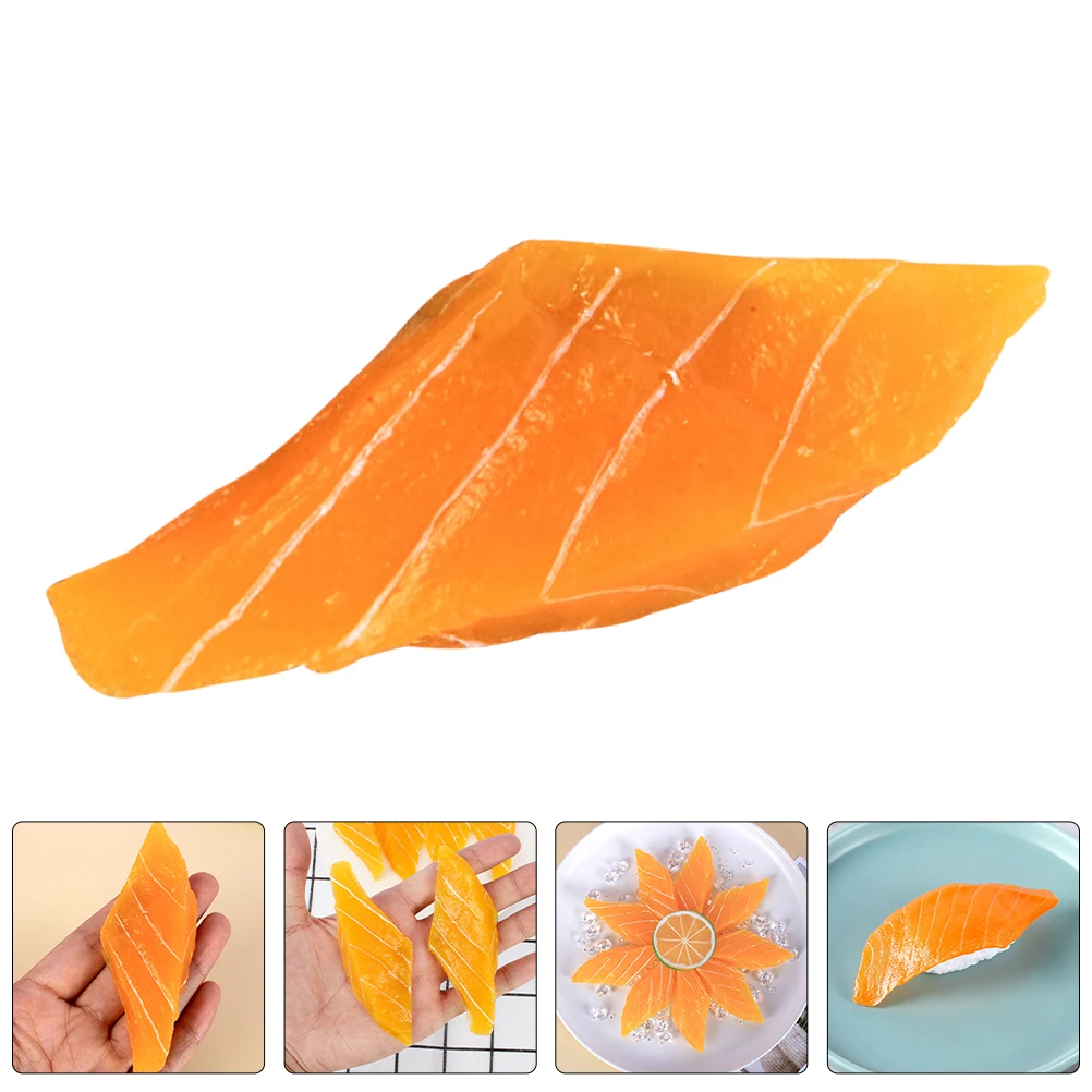 

3 Pcs Food Simulated Sashimi Artificial Meat Models Fake Display Orange for Decoration Props