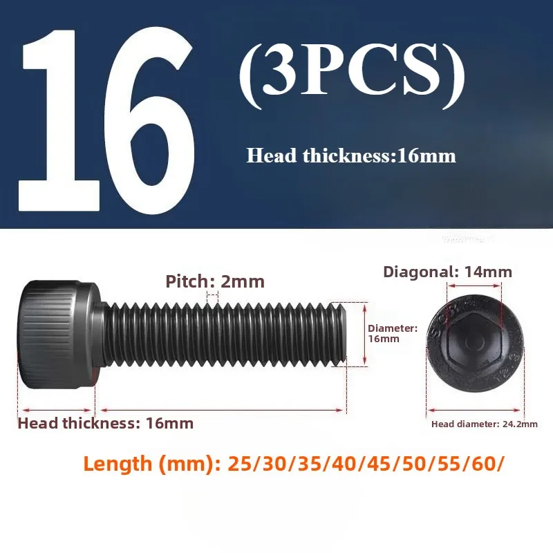 Tornillo con cabeza hueca hexagonal industrial Acero de aleación tratado termicamente de grado 12,9 para proyectos de construcción y ingeniería M14 M16 M18 M20