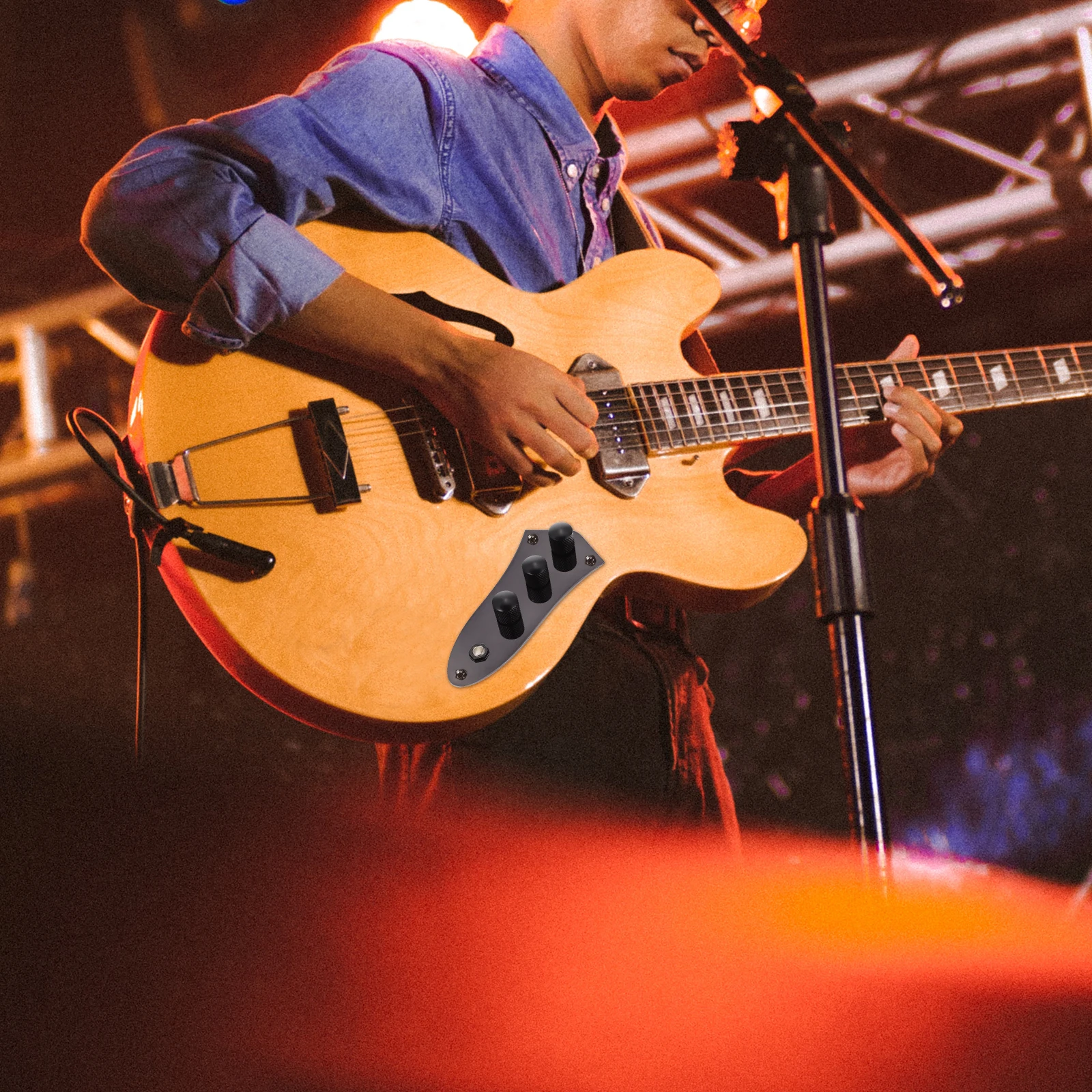 

Electric Bass Circuit Control Board Black Metal Bass Potentiometer Shifter Sturdy Compact Circuit Assembly Control Board