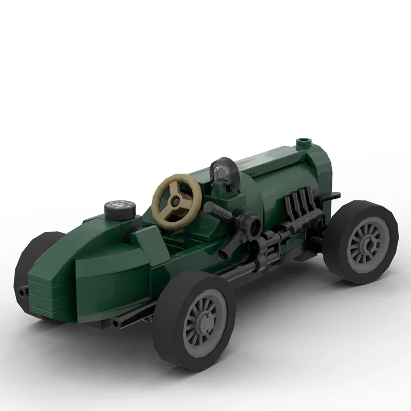 シティサービスカーモデル-moc-ビルディングレンガヴィンテージ英国レースカーモジュラーテクノロジーギフトホリデーアセンブル子供のおもちゃスーツ