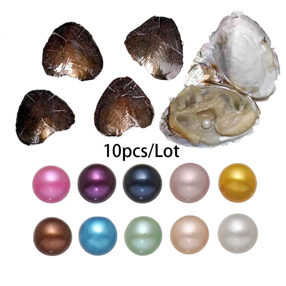 

7-8MM AA+ Single Pearl Vacuum-pack Oyster Beautiful & Interesting Nature Gifts Cultivate High-quality Pearls 10PCs/Lot