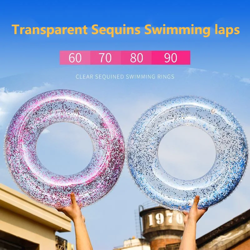 

Transparent Glitter Pool Float Swimming Ring Adult Children Inflatable Pool Tube Boy Girl Water Sport Fun Accessory Swim Laps