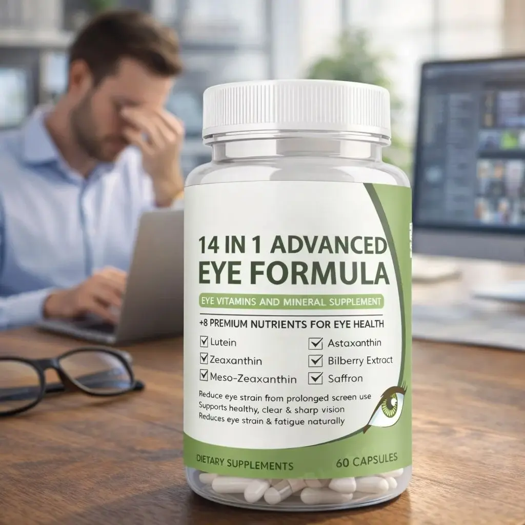 

14 in 1Advanced Eye Formula Vitamin Supplement with Lutein Zeaxanthin Zinc & Bilberry Extract Eye Health Supplement Non-GMO