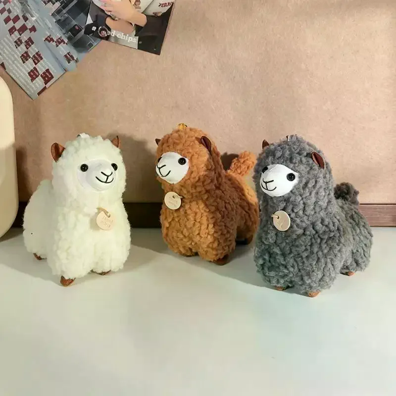 Soft Cute Curly Lamb Plush Toy, with Sweet Cherry Pendant for Kids Birthday Gifts Home Decor