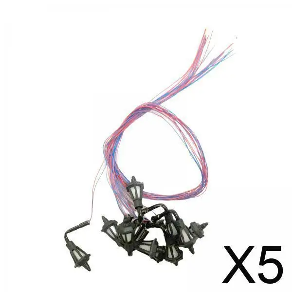 

5x масштабная модель поезда, светодиодные миниатюры, подвесные светильники, аксессуары для уличных железнодорожных сцен