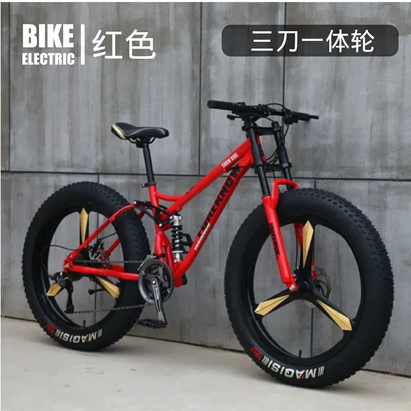 3 Knife 4.0 fat tires soft tail Fatbike shock absorption mountain bike Double disc brake high carbon steel frame gravel Bicycle