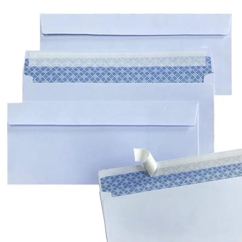 

10-100Pcs Windowless white envelope 10 # Secure Business Envelope Can hold A4 paper Bill invoice Self Sealing Envelope
