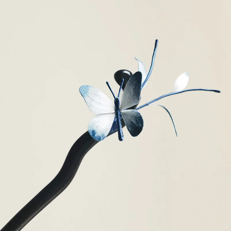 Original Design Intangible Heritage Velvet Hairpin, 2024 New Luxury Chinese Style Hair Accessory for Women
