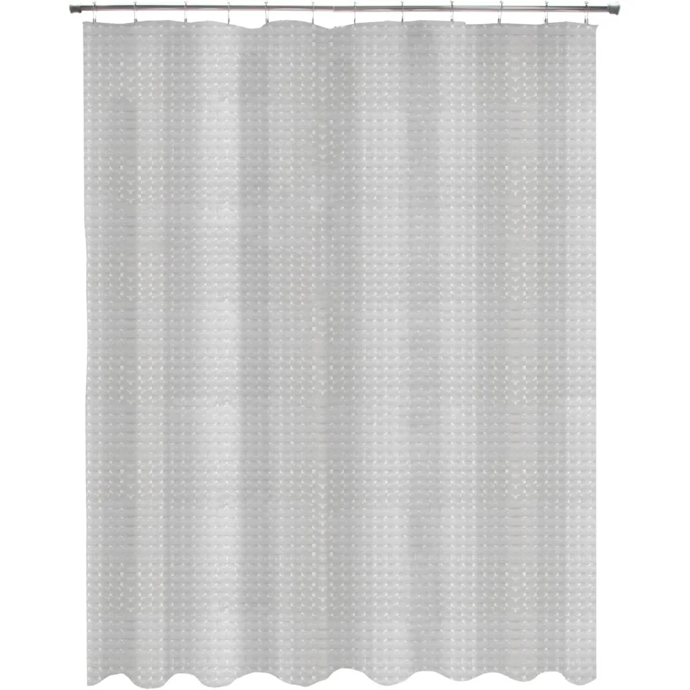 

Medium Weight 5 Gauge Embossed Waterproof Shower Curtain Liner with Rust-Resistant Metal Grommets for Bathro