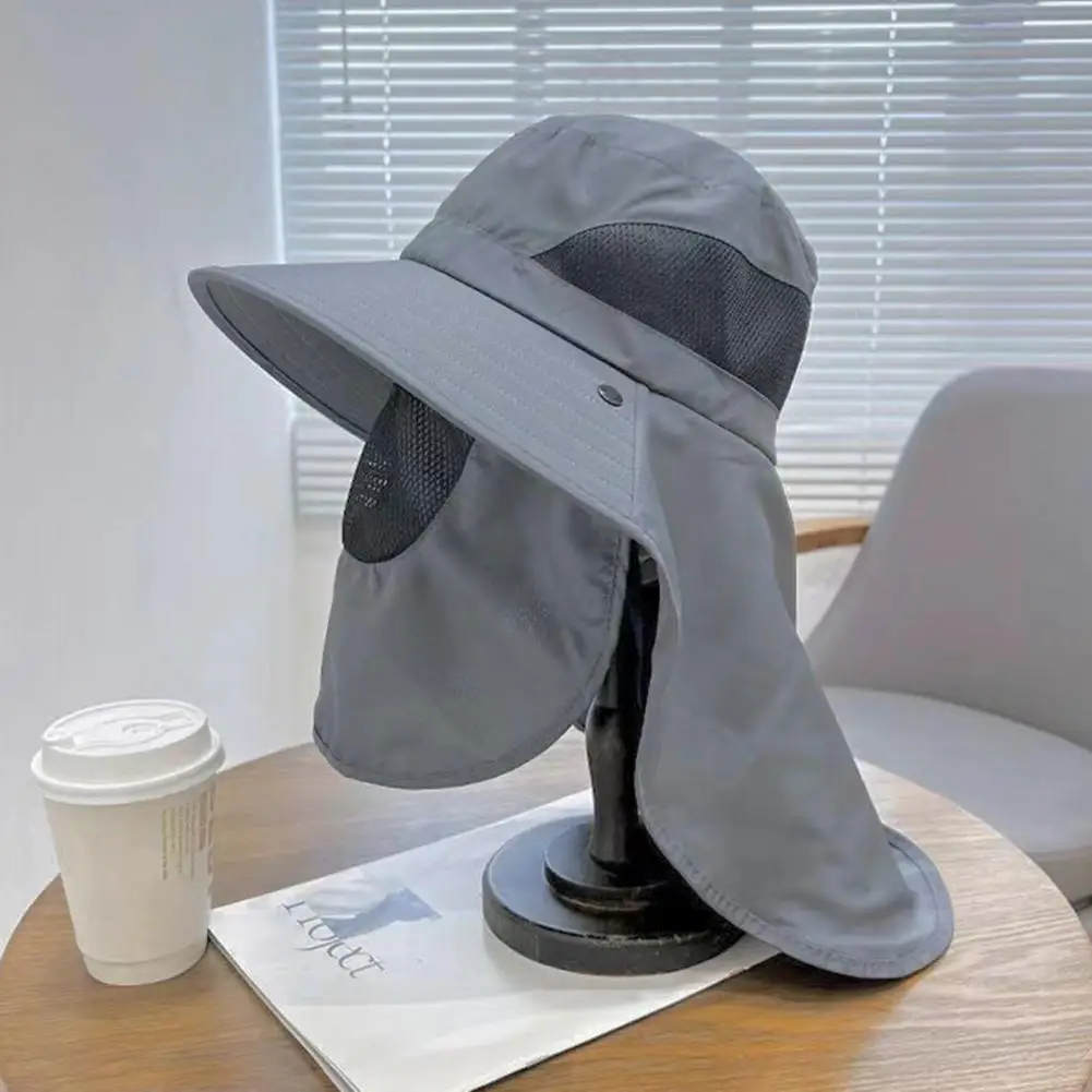 

Summer UV Protection Sun Hat Visor Bucket Hat With Neck Flap And Face Guard Wide Brim Fisherman Hat For Fishing Camping Hiking