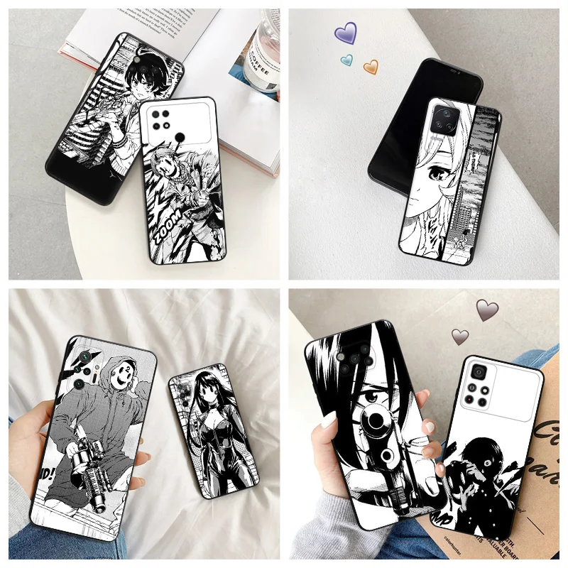 Silicone Black Phone Case for Xiaomi Mi Poco C61 F5 F4 GT F3 F1 X4 X3 X5 M3 M4 Pro M5 C51 C50 C40 Anime High Rise Invasion Cover