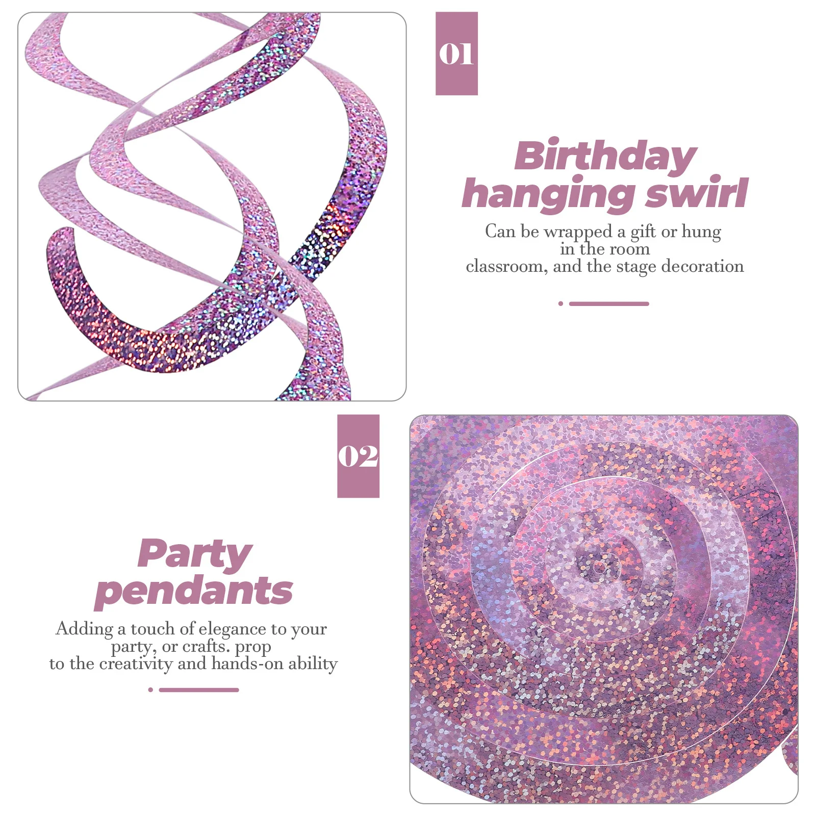

Iridescent Hanging Swirl Pendants Spiral Streamers for Party Wedding Birthday Ceiling Decor Holiday Theme Decoration Kit
