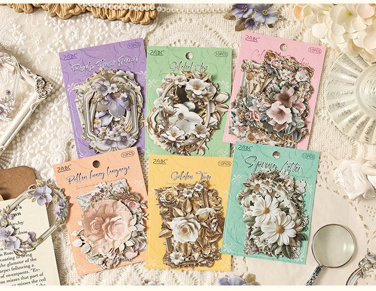 Journal GO Scrapbooking DIY 3D-Aufkleber, Blumenalbum, Journaling-Zubehör, Hobby-Album, Karte, DIY, florale Aufkleber, 10 Stück – Detail 4