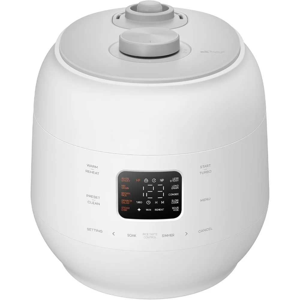 

Rice Cookers, Dual Heating Pressure Rice Cooker 10 Cup (Uncooked), Triple Power Packing & Auto Steam Clean, Rice Cookers