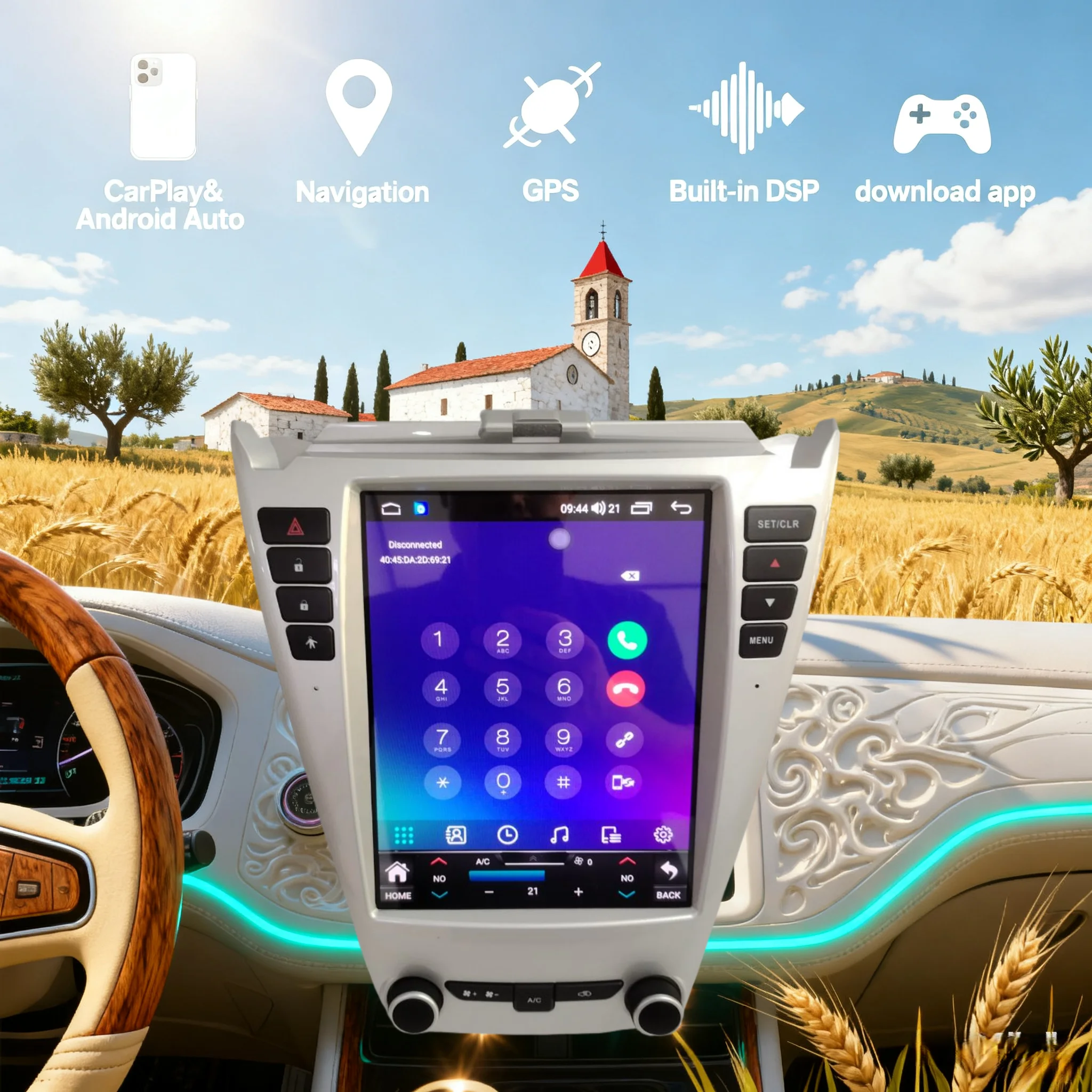 9,7 ''Android 14 CarPlay Radio de coche para Chevrolet Equinox GMC terreno Chevy Equinox 2009-2017 GPS Auto reproductor estéreo Multimedia