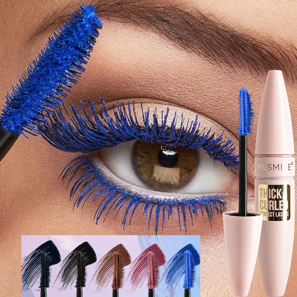 Colorful Mascara Thick Curl Waterproof Natural Eyelash Lengthens Long Lasting Quickly Dry Blue Brown Black Mascara Eye Makeup