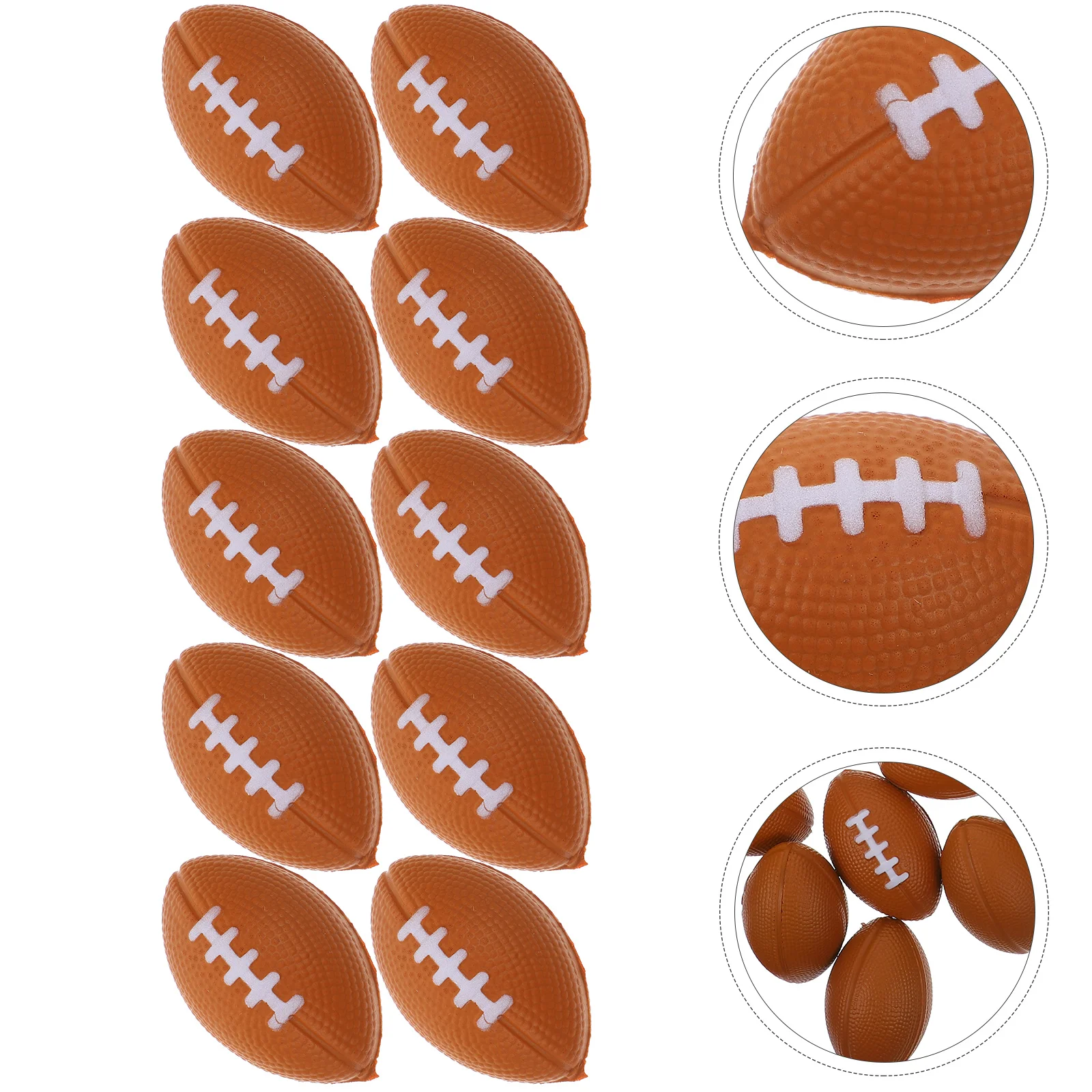 40 Pcs Mini Rugby Toy Squeeze Sensory Stress Ball Fidget Plaything Anxiety Relief Stretchy for Kids Eva Foam