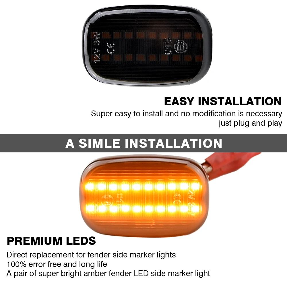 

LED Dynamic Side Marker Turn Lights Indicator Blinker Signal Lamp For Toyota 1994-2003 Camry (Vista) SV4/CV4 OEM # : 8173005010