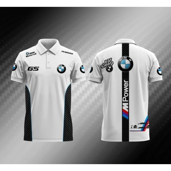 

25-летняя мотоциклетная спортивная одежда BMW Motorsport, гоночная футболка, быстросохнущая дышащая летняя рубашка-поло, футболка с коротким рукавом