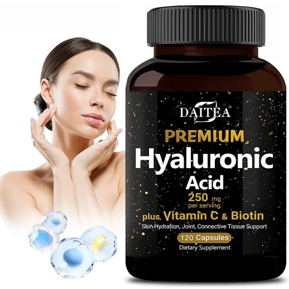 Hyaluronic Acid Capsules | 120 Capsules | Non-GMO and Gluten Free Supplement | Antioxidant Supports Skin Nail Joints Health