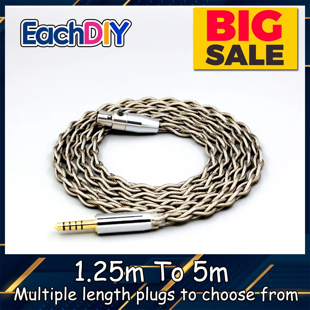 

99% Pure Silver + Graphene Shield Earphone Cable For Pioneer HDJ-2000 HDJ-2000MK2 ADL H118 ADL H128 reloop RHP-20 LN007959