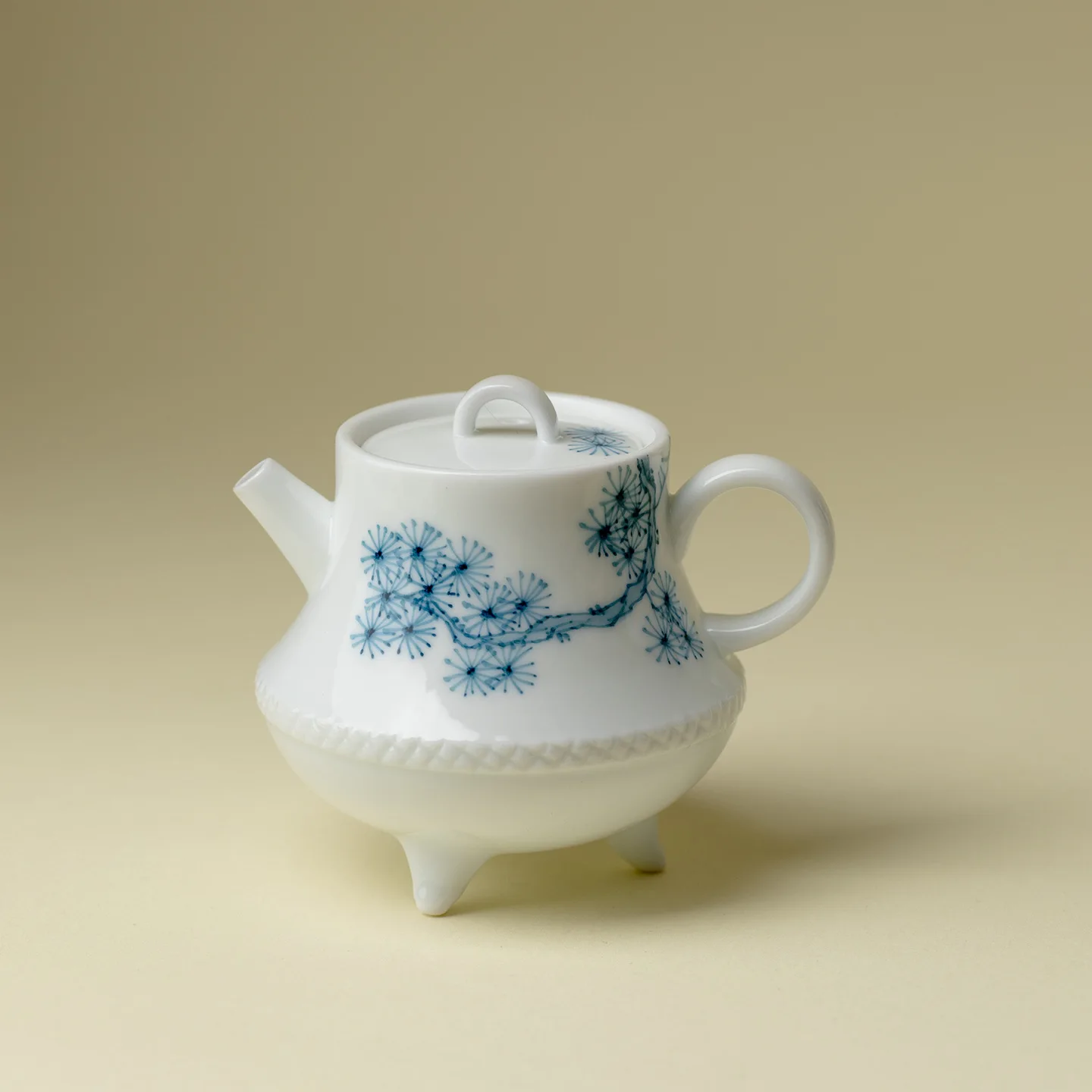 Shuke High-End Jade Clay White Porcelain Hand-Painted Pine Peak Gaiwan Teapot And Teacup Set Series High-Value Tea Ceremony