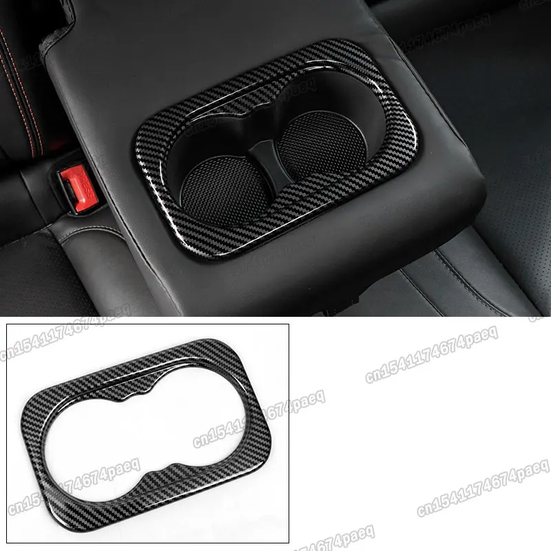 carbon fiber car 2nd row armrest drink cup frame chrome for changan uni-v 2022 2023 accessories decoration trim 2024 styling