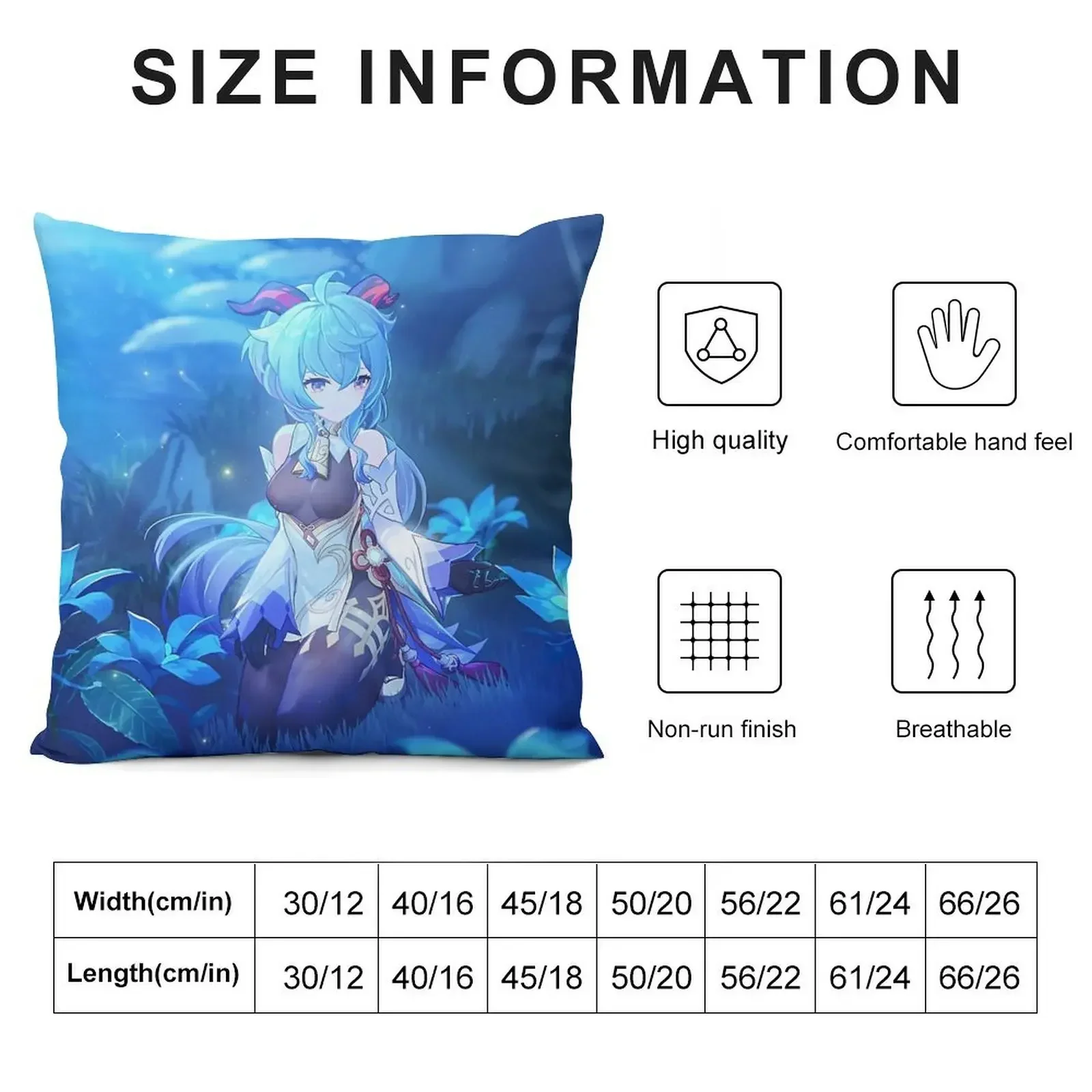 Ganyu Throw Pillow bed pillows christmas cushions covers ornamental pillows pillowcases for sofa cushions pillow