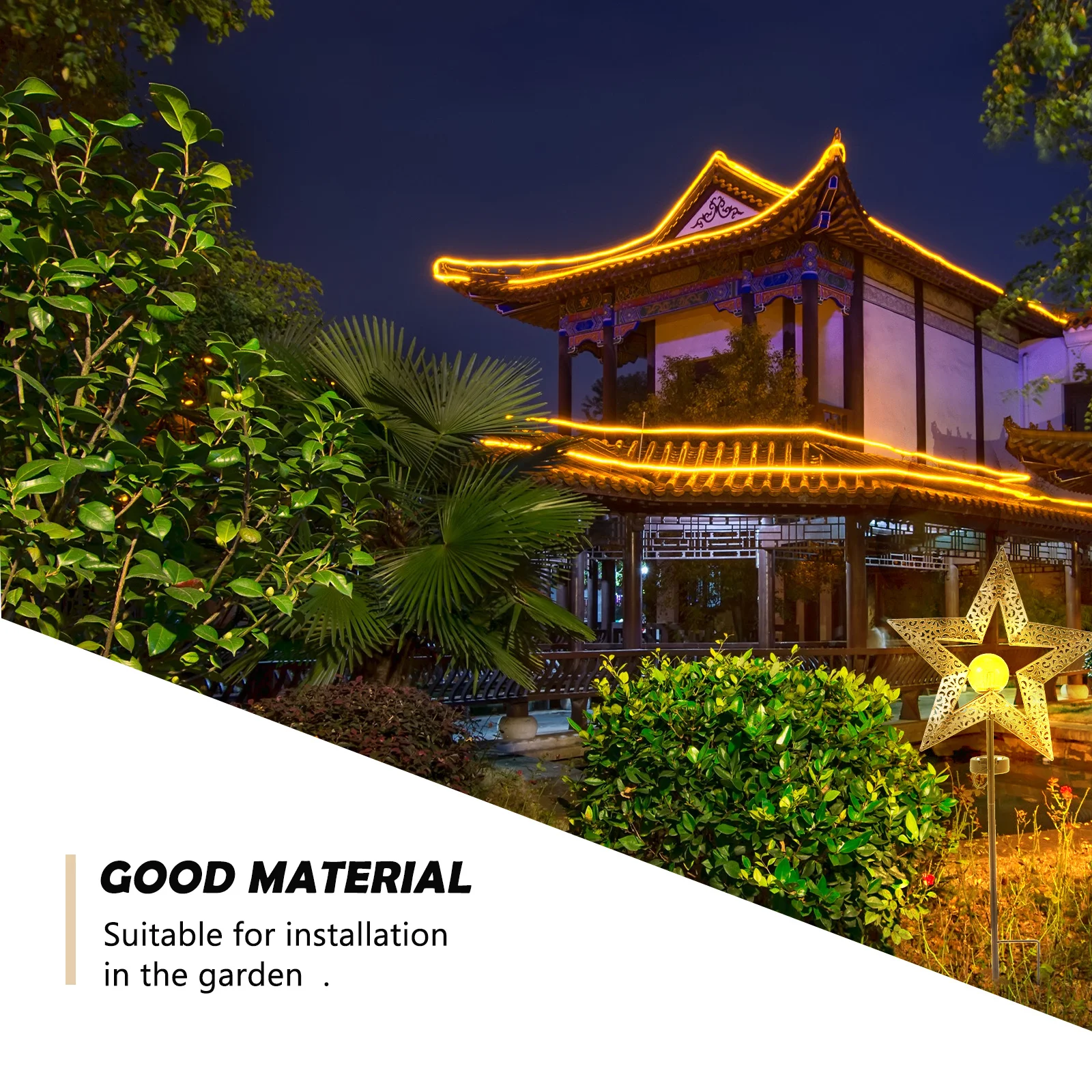 

1Pcs Solar Powered Hollow-Out Star Modeling Light Garden Ground Inserting Lamp Ornament Solar Light Garden Ground Inserting Lamp