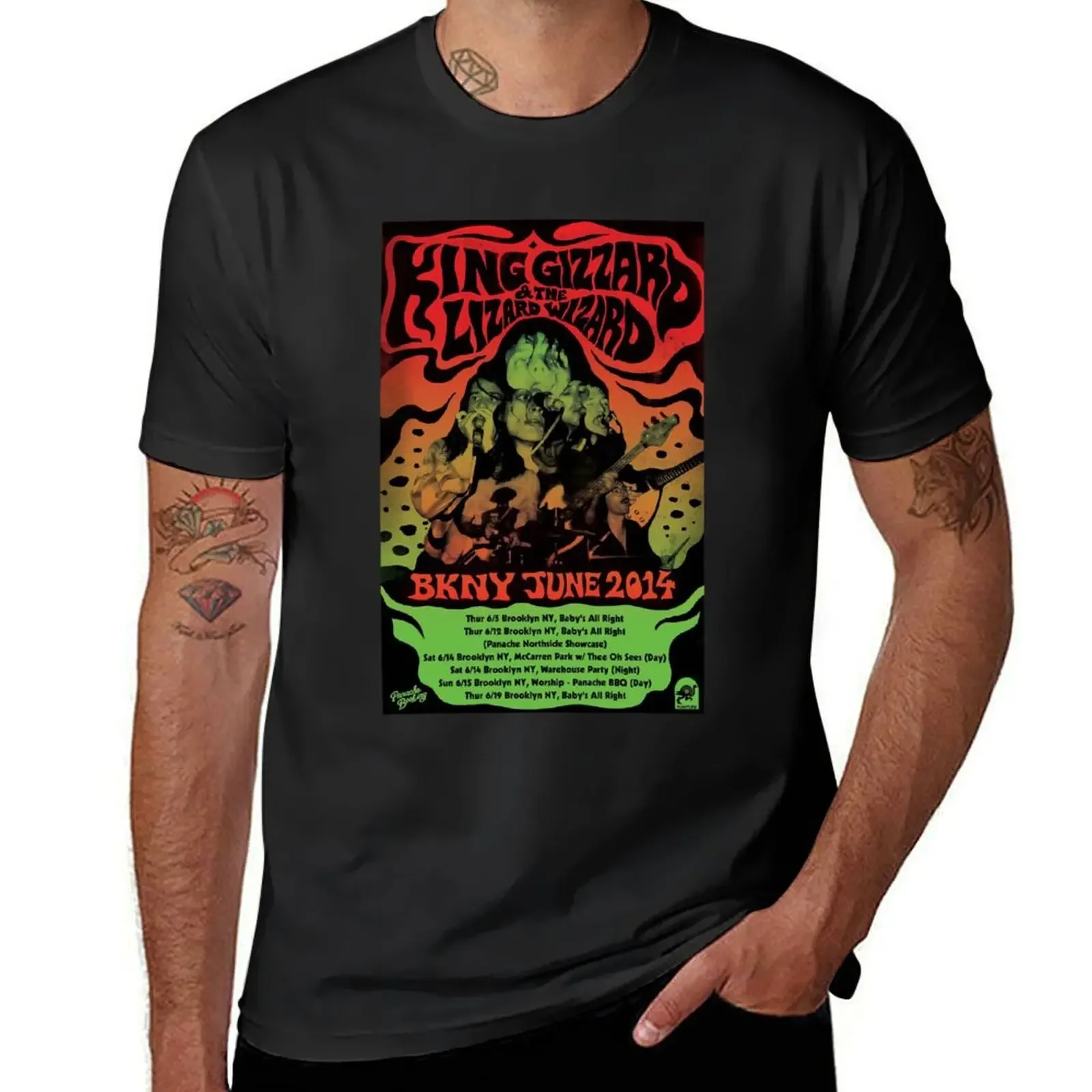 

Limited Edition VintageKing Gizzard And The Lizard Wizard Best Tour T-Shirt Man t-shirt blue lock graphic tee shirt men clothing