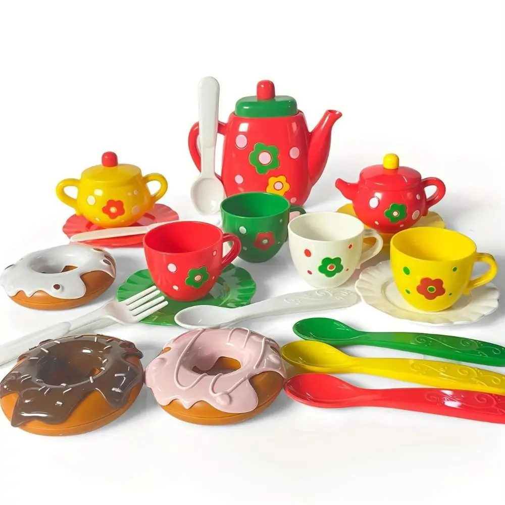 Kuchen Dessert Nachmittag Tee-Set Simulation Lebensmittel Wasserkocher Cookies Spielhaus Küche Teekanne Kunststoff Tee-Set für Mädchen Für Kinder