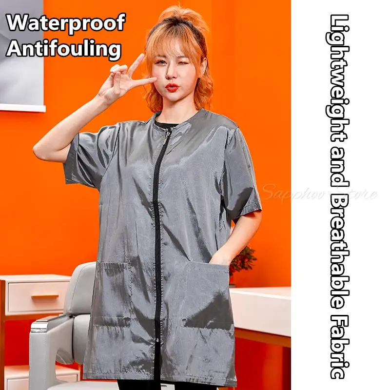 Summer Pet Shop Uniform Apron Waterproof and Breathable Work Clothes Anti-dust Beautician Apron Dog Cat Grooming G0623