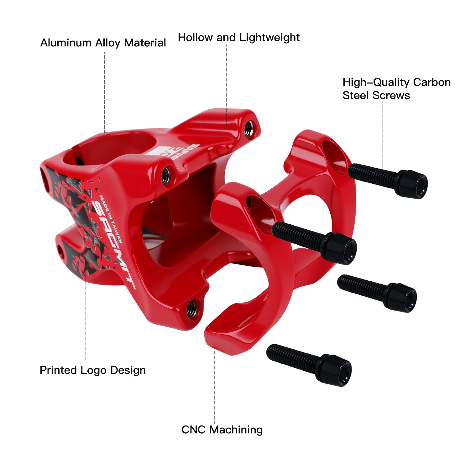 SAGMIT 35MM Ultra-Lightweight Hollow High-Strength Riser 31.8 Mountain Bike Riser  CNC Process