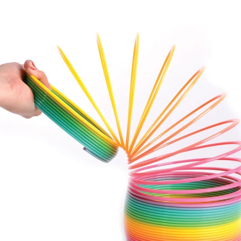 Bobine de printemps pliante en plastique pour enfants, cercle arc-en-ciel, jouets magiques amusants, début du dos, cadeau d'instituts créatifs soulignés