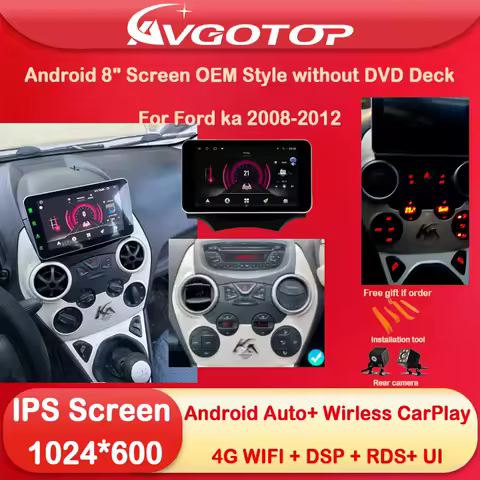 8" Android Screen OEM Style without DVD Deck For Ford ka 2008 2010 2012 Multimedia Stereo GPS DSP Auto CarPlay Player UI