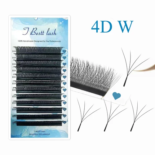 Imagen 2 del producto TBestt-extensiones de pestañas en forma de W, color negro mate, 5D, volumen prefabricado, pestañas postizas naturales profesionales 3D W Cilios