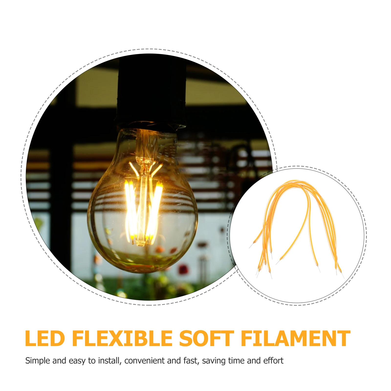 

6pcs Led Filament Replacement Flexible Soft Bulb Light Accessory Vintage Warm Glow Bedroom Living Room Decor Lamp Diodes Parts