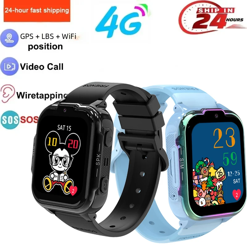 2024 4G Smart Watch Kids GPS WIFI Video Call SOS Waterproof Child Smartwatch Camera Monitor Tracker Location Phone Watch Girls