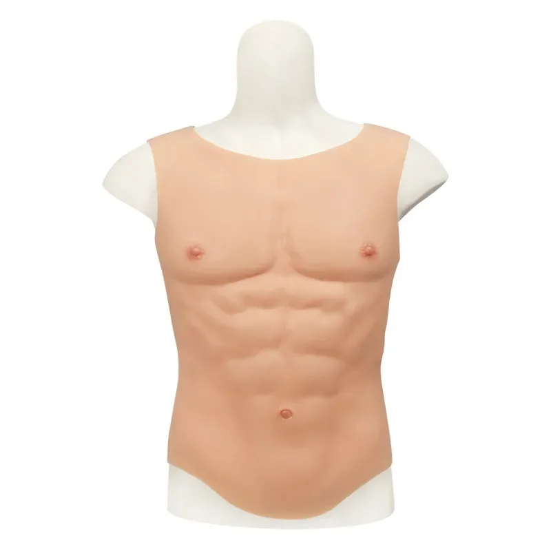 for Silicone Half Body Round Neck Muscle Pack Eight Pack Abs Fake Master Equipment Light Easy to Wear Cosplay Props Internet
