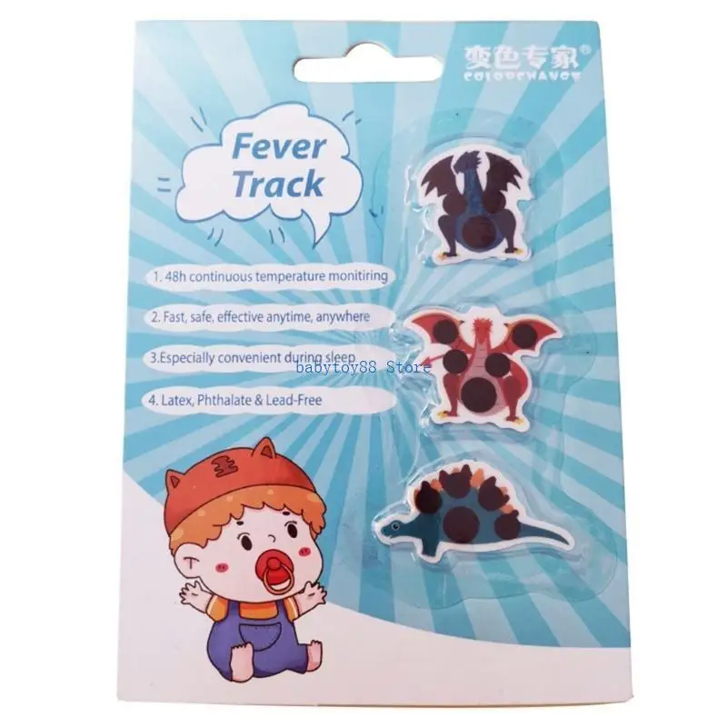 

Y4UD Kids Forehead Thermometer Strips Cartoon Fever Temperature Sticker On Fever Stickers for Toddlers Baby Fever Tapes