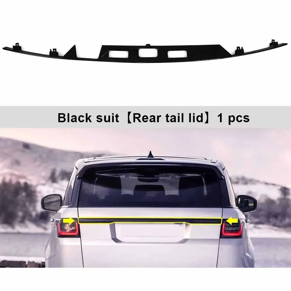 For Land Rover Range Rover Sport 2014-2021 Glossy Black Trunk Spoiler Rear Lid Tail Gate Cover Modification strip Body Trim Kits
