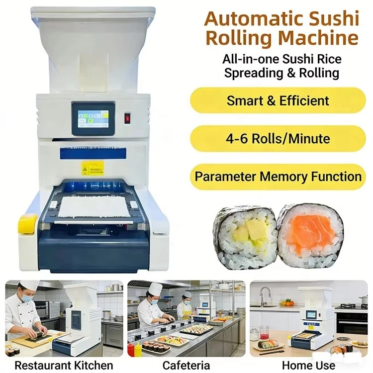 Premium Commercial Touch Panel Automatic Norimaki Machine Square Roll Sushi Robot Making Machine Sushi Maker Roller Set