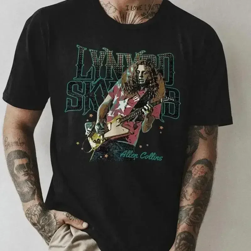 Allen Collins Cotton Black Unisex All Sizes T Shirt