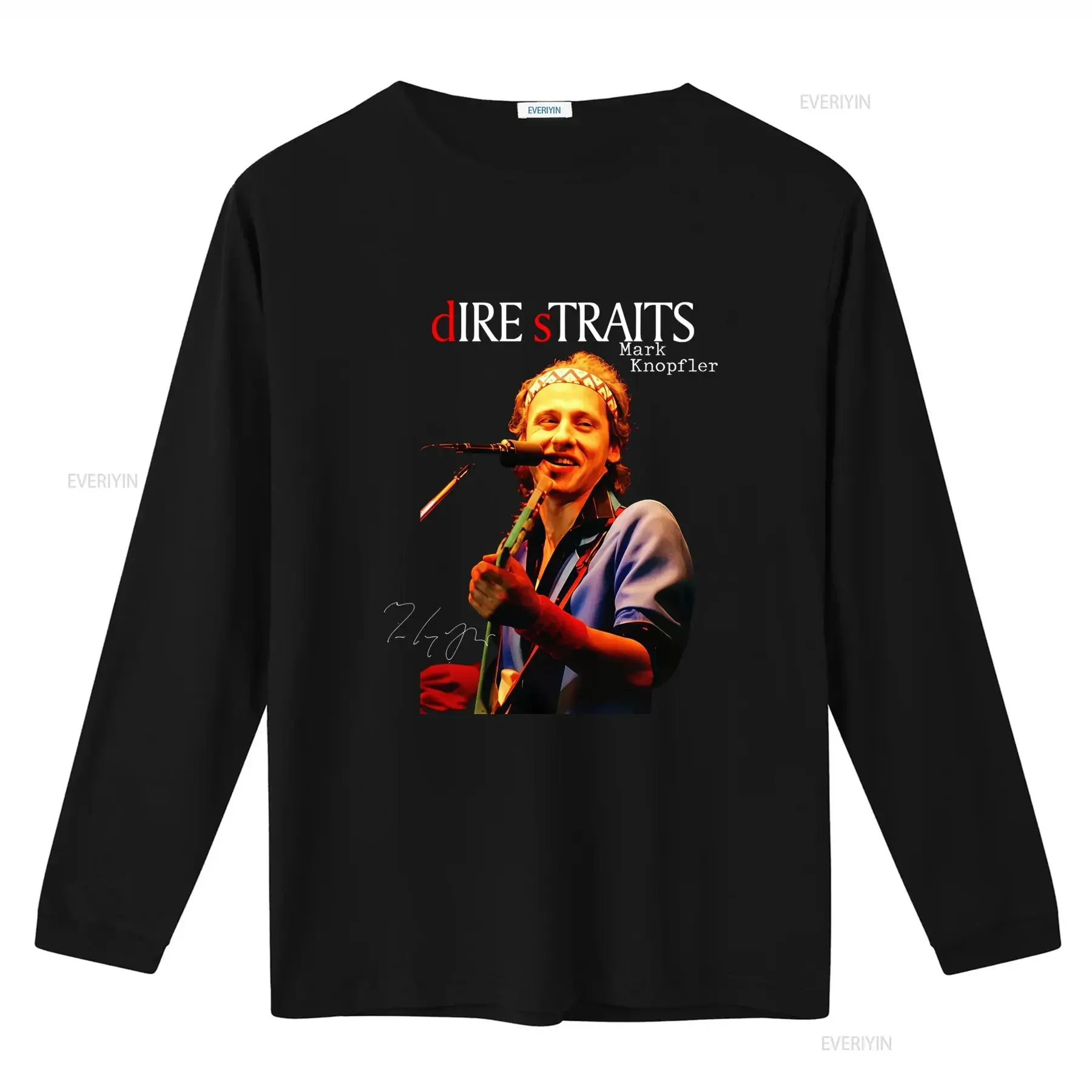 Mark Knopfler Dire Straits Band T Shirt Rock Music Black All Sizes vintage Washed designer clothes Unisex Stretched streetwear