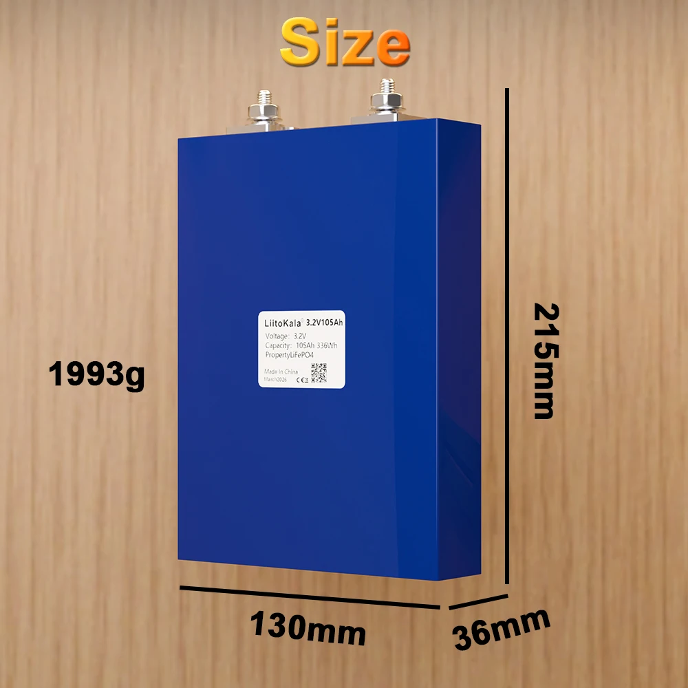 LiitoKala 3.2V105Ah  DIY 12V 24V 48V Electric Vehicle RV Solar Lifepo4 Battery Cells Pack