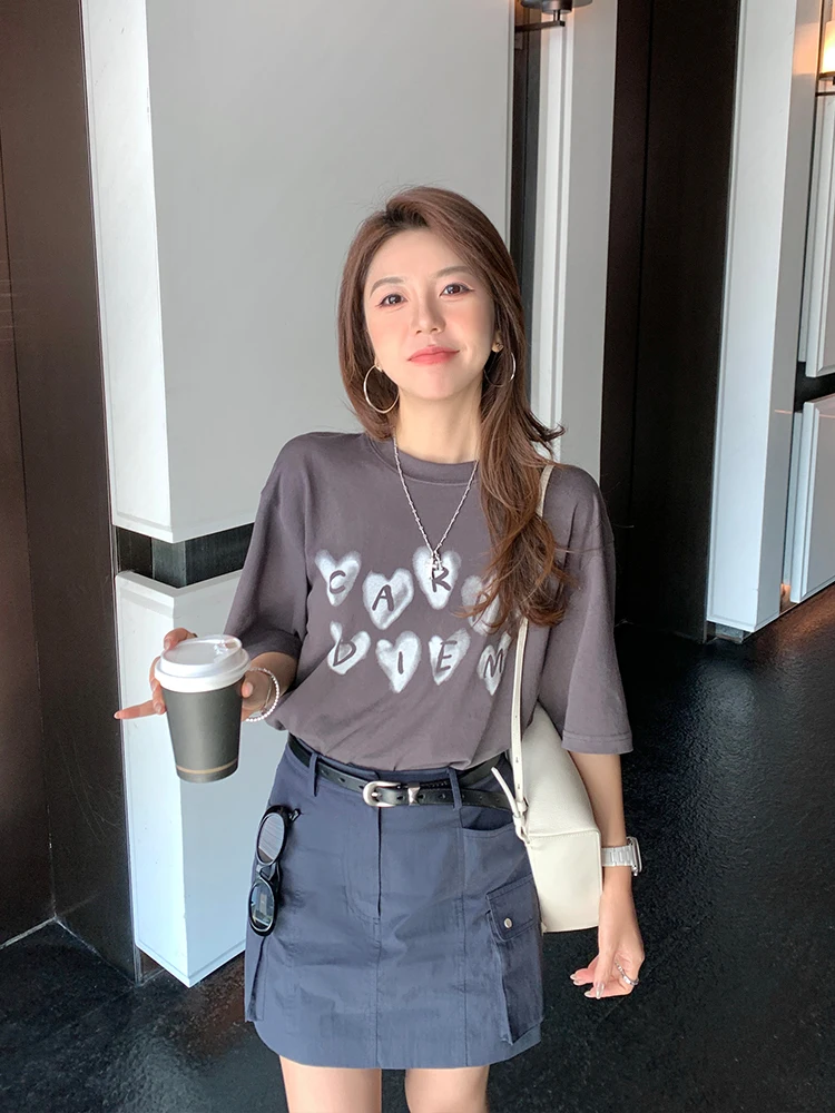 

Юбка Bella с высокой талией, А-силуэт, в стиле рабочей одежды, ретро, американский стиль, повседневная, хлопковая, с дизайнерскими карманами, женская, весенняя коллекция